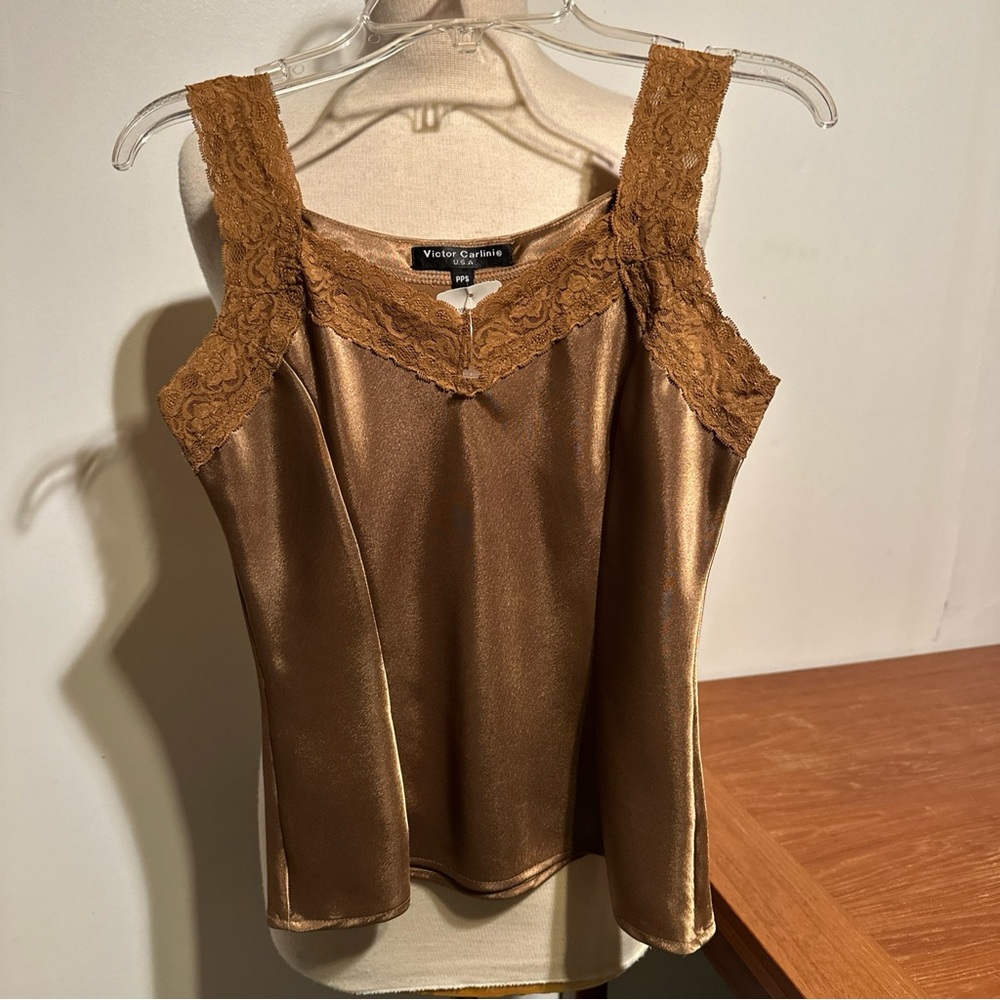 Women’s Camisole Tank Top Lace Beige Size PPS New With Tag